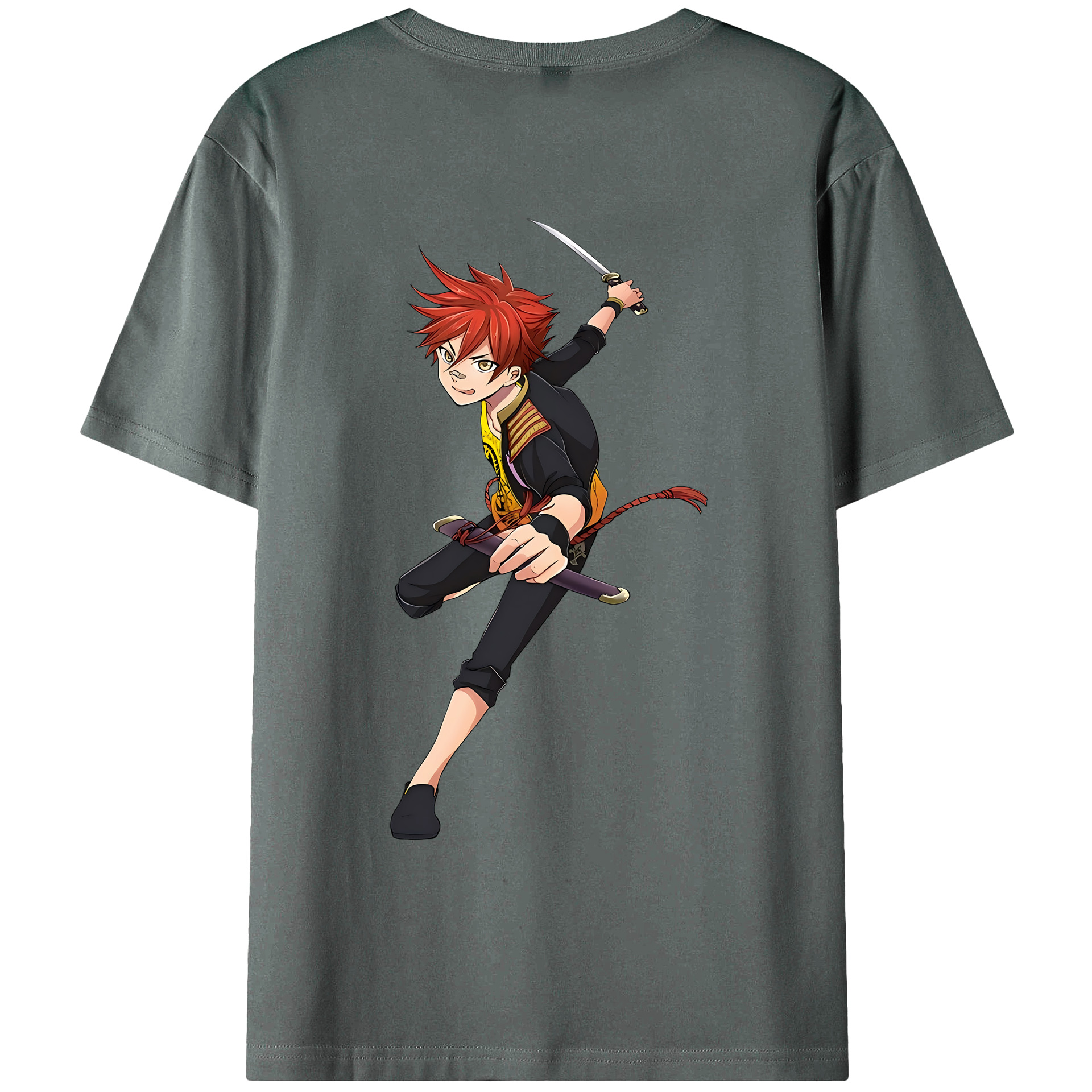 （画像用） 刀剣乱舞 Touken Ranbu 綿100％ メンズ半袖Tシャツ（バックプリント） 通気性